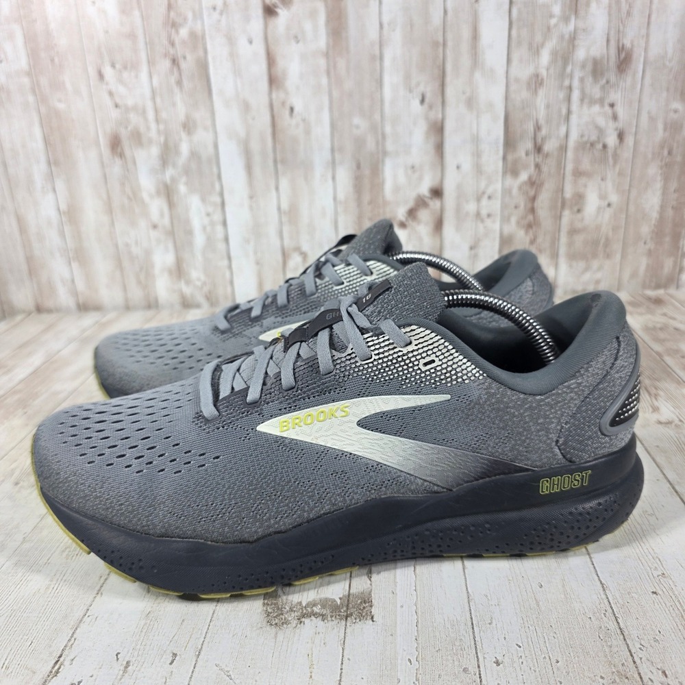 Brooks Ghost 16 Mens Running Shoes Grey Black Lime 11.5 Medium 1104181D040 - Picture 4 of 8